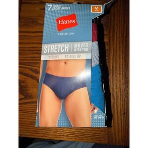 Hanes Premium Mens Tagless Sport Briefs 7 Pack Cotton Stretch Multi Color Size M